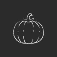 Pumpkin icon drawn in chalk N2