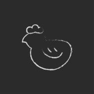 Chick icon drawn in chalk N2