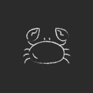 Crab icon drawn in chalk N2