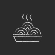 Plate of a hot mealicon drawn in chalk N2