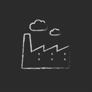 Factory icon drawn in chalk N4