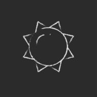 Sun icon drawn in chalk N2