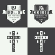 Memorial day logo set