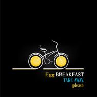Fried egg breakfast bike take away vector N2
