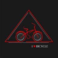 Red bike road stylish sign vector isolated