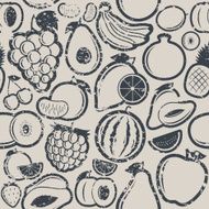 Fruits Retro Styled Grungy Seamless Pattern