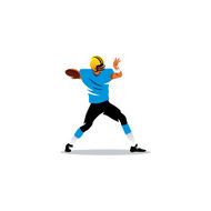 American football Player sends the ball Vector Illustration