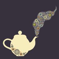 Stylized teapot with design elements N2