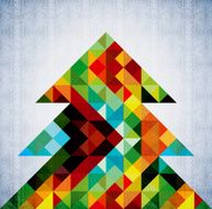 Christmas Tree hipster color design background