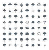 Collection of Grey Trees Illustration and icons N2