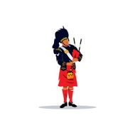 Scottish bagpiper Vector Illustration