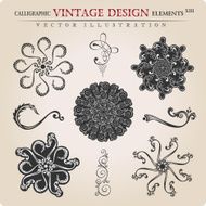 Vector stars Snowflakes vintage heraldic frame decor N2