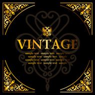 vintage gold floral frame ornament N2