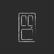 Front door icon drawn in chalk