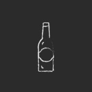 Glass bottle icon drawn in chalk N4