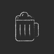 Mug of beer icon drawn in chalk N2
