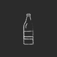 Glass bottle icon drawn in chalk N5