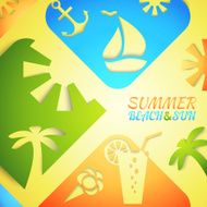 Abstract summer illustration Bright beach