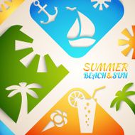 Abstract summer illustration Bright beach N2