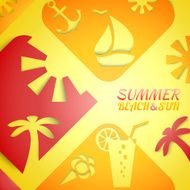 Abstract summer illustration Bright beach N3