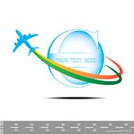 Airplane symbol Letter Travel background with aircraft N6