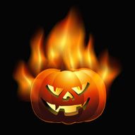 burning pumpkin