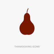 Pear icon Harvest Thanksgiving vector