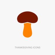 Mushroom icon Harvest Thanksgiving vector