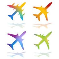 Gradient Color Vector Airplanes