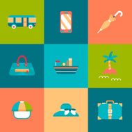 Travel Flat Icons Set N5