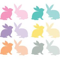 Easter Bunny Silhouette set N2