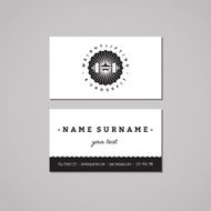 Sport vintage business card design concept Logo with barbell N2