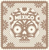 Mexican Skull - Vintage Cut Out Paper N2