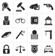 Black Law Police and Crime icons