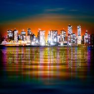 abstract background with panorama of vancouver