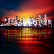 abstract background with panorama of vancouver N3