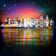 abstract background with panorama of vancouver N5