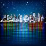 abstract background with panorama of vancouver N8