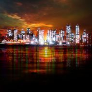 abstract background with panorama of vancouver N9