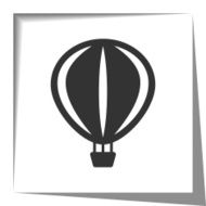 Air Balloon icon with cut out shadow effect