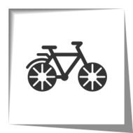 Bicycle icon with cut out shadow effect