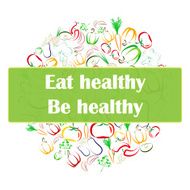 Healthy Eating concept banner white bacckground