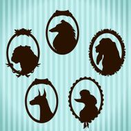 Dogs silhouettes in frames