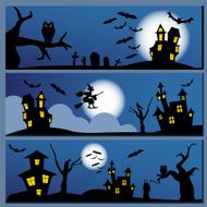 Set of Halloween banner Holiday design N2