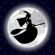 silhouette of a witch