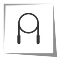 Skipping Rope icon with cut out shadow effect