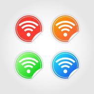 wi fi icons labels set