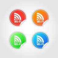 free wi fi labels set