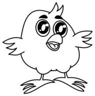 small bird smiling for coloring