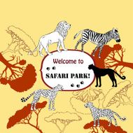 Background with savanna animal N3